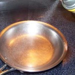 Spraying a Pan with PAM