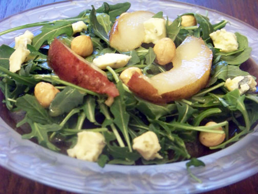 (Deceptively Easy) Warm Pear & Hazelnut Salad