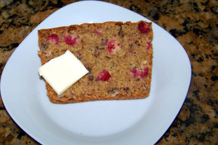 Slice of Cranberry Nut Bread