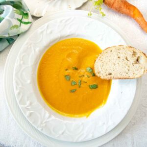 Ginger Carrot Soup Served