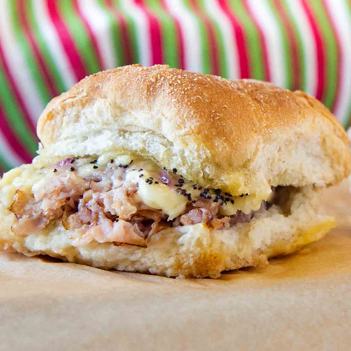 Ham and Cheese Sliders w/ Poppy Seed Sauce - I Heart Naptime