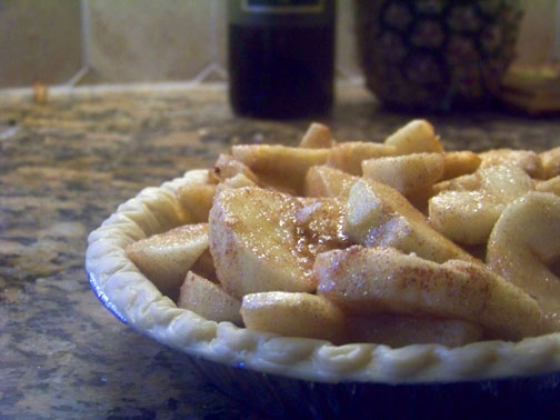 Apples in pie crust