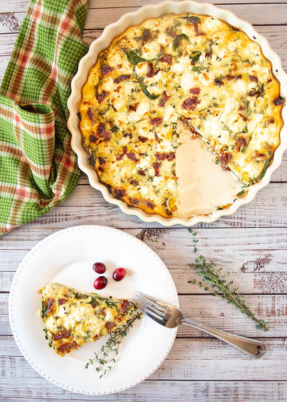 Leek, Sun-Dried Tomato And Goat Cheese Deep Dish Quiche Modern Farmhouse  Eats