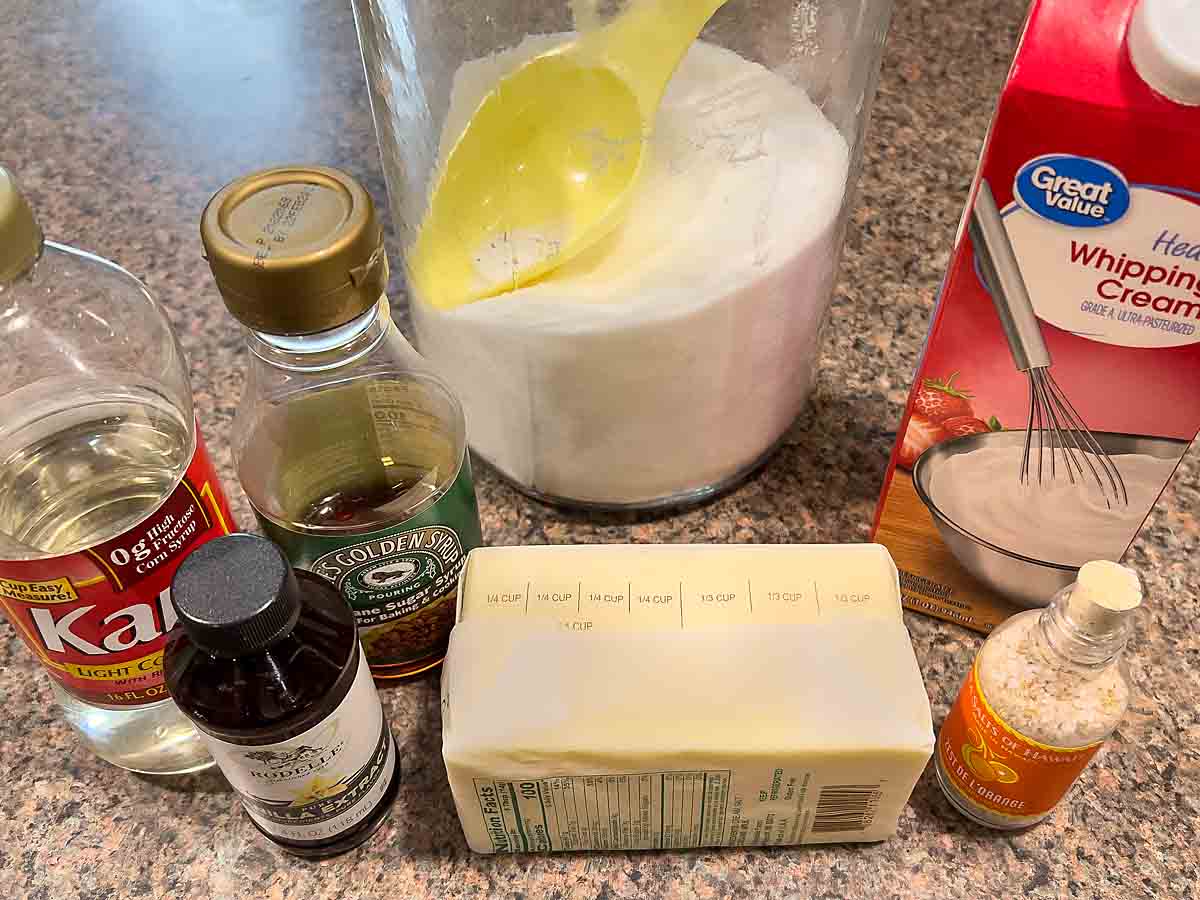 Homemade Salted Caramel ingredients