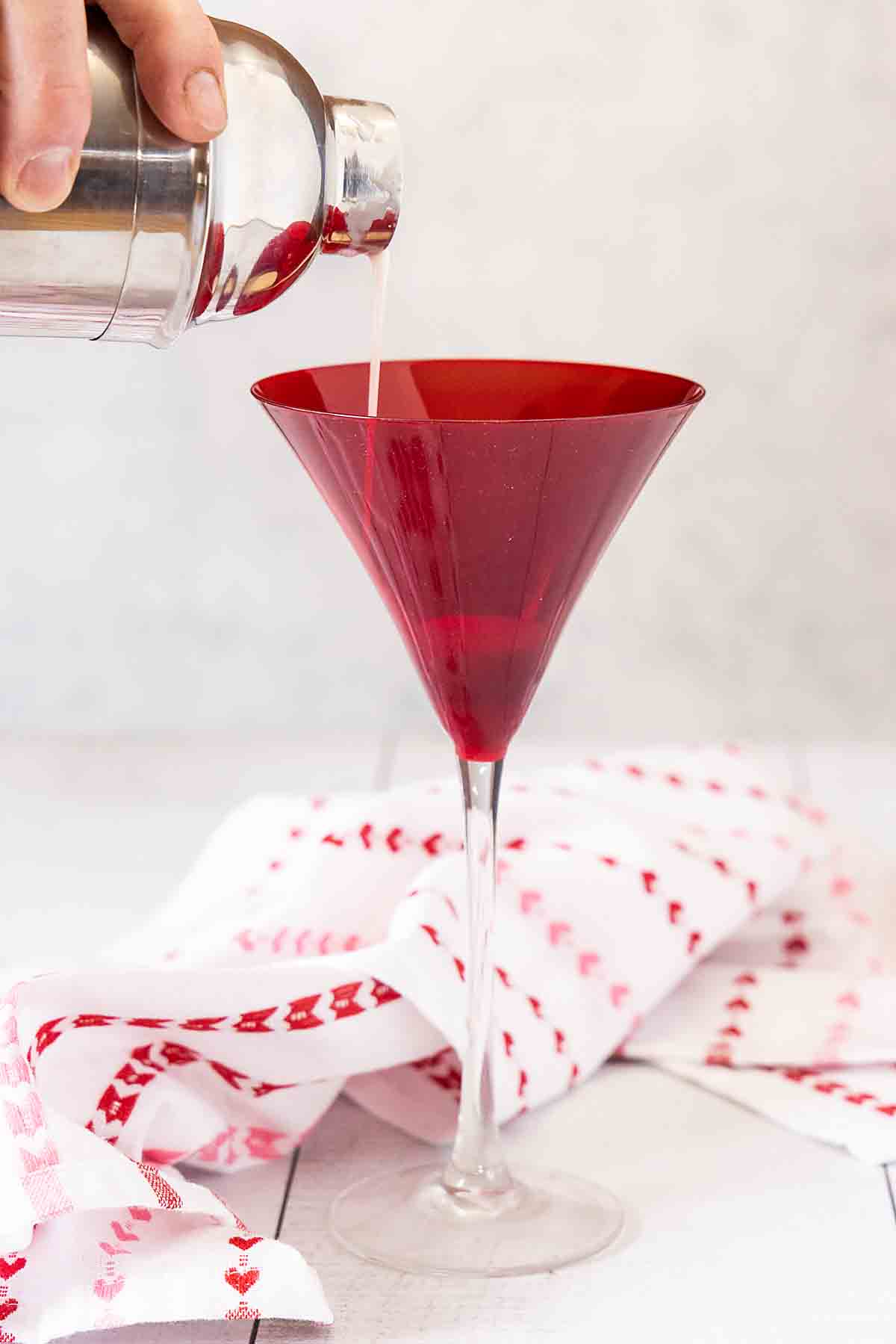 strain into martini glass