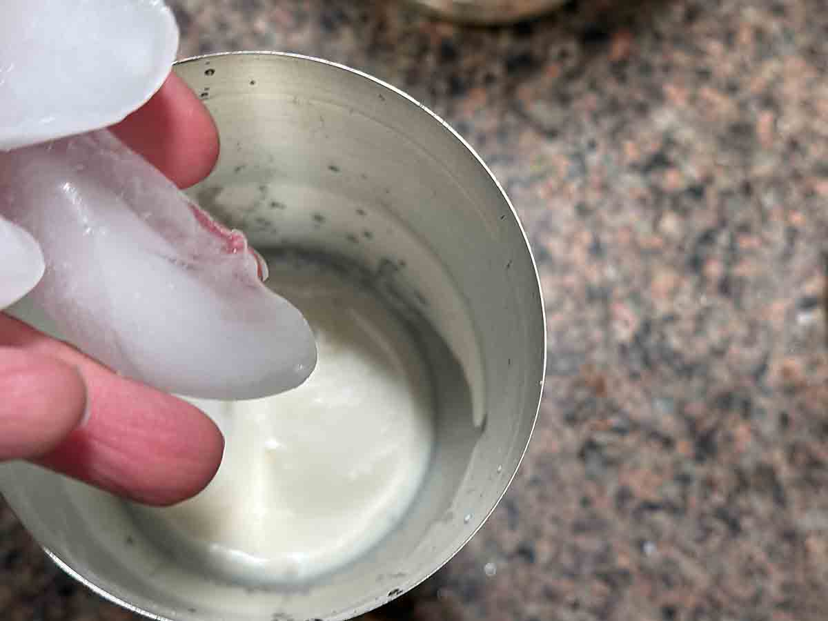 add ice to shaker