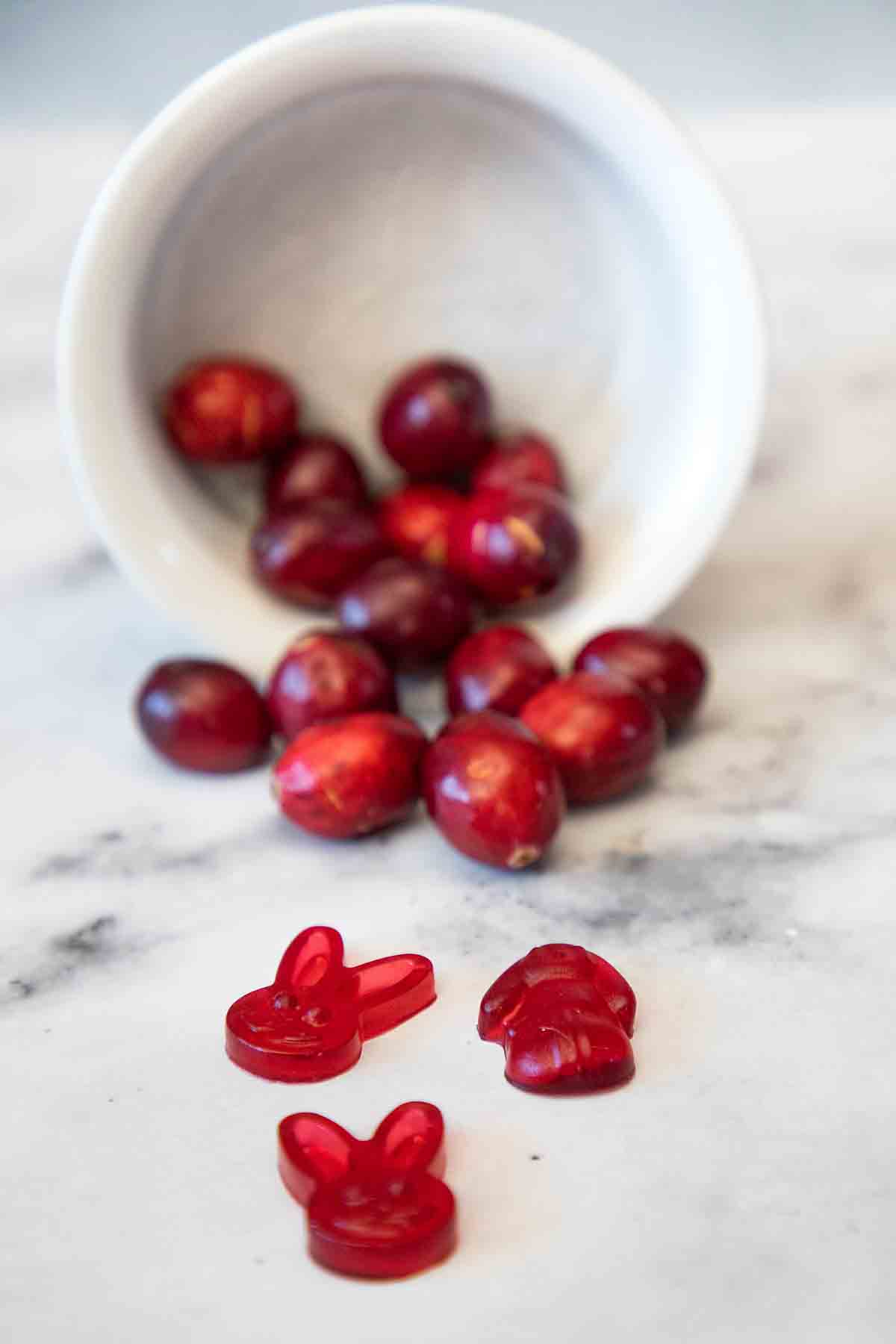 homemade gummy candy--cranberry