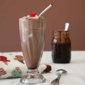 Enjoy a creamy, flavorful chocolate ice cream soda--made with ice cream, syrup and club soda. Great as a beverage, snack or dessert. 