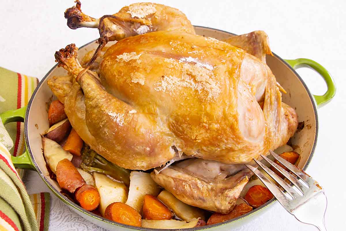 Dutch Oven Roasted Chicken • The Healthy Foodie