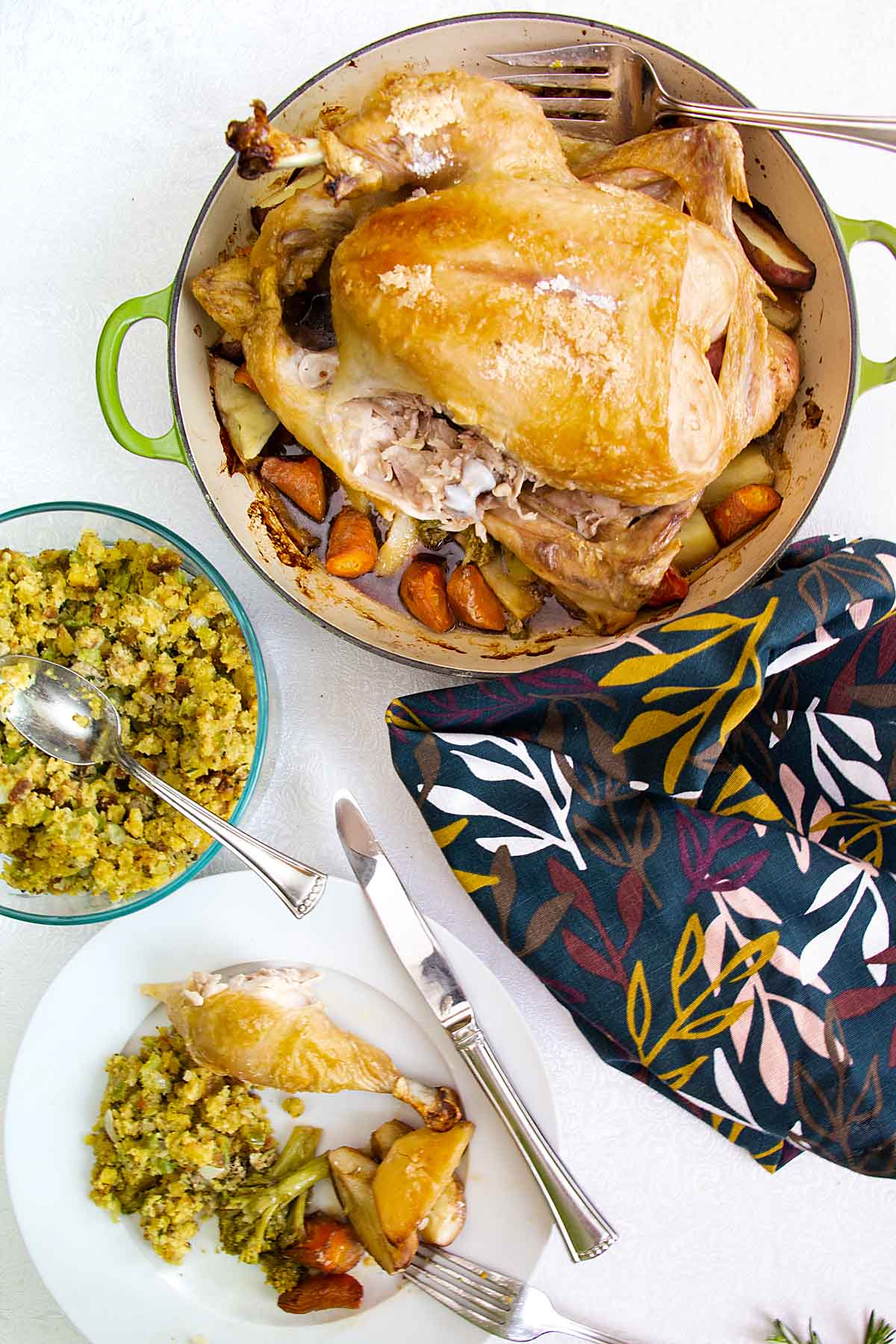 Easy One Pot Roasted Chicken Dinner - The Busy Baker