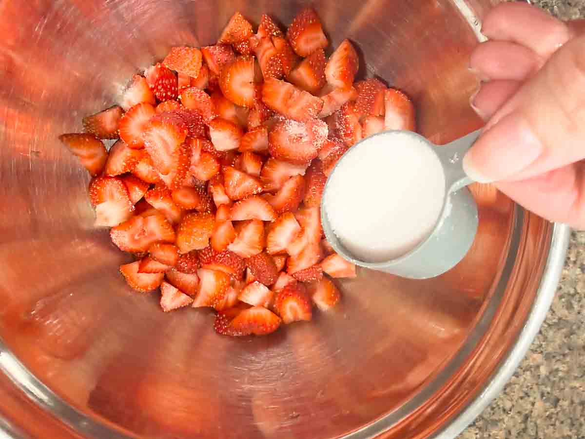 soften berries with sugar