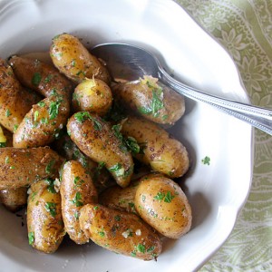 Fingerling Potatoes with Parsley, Served