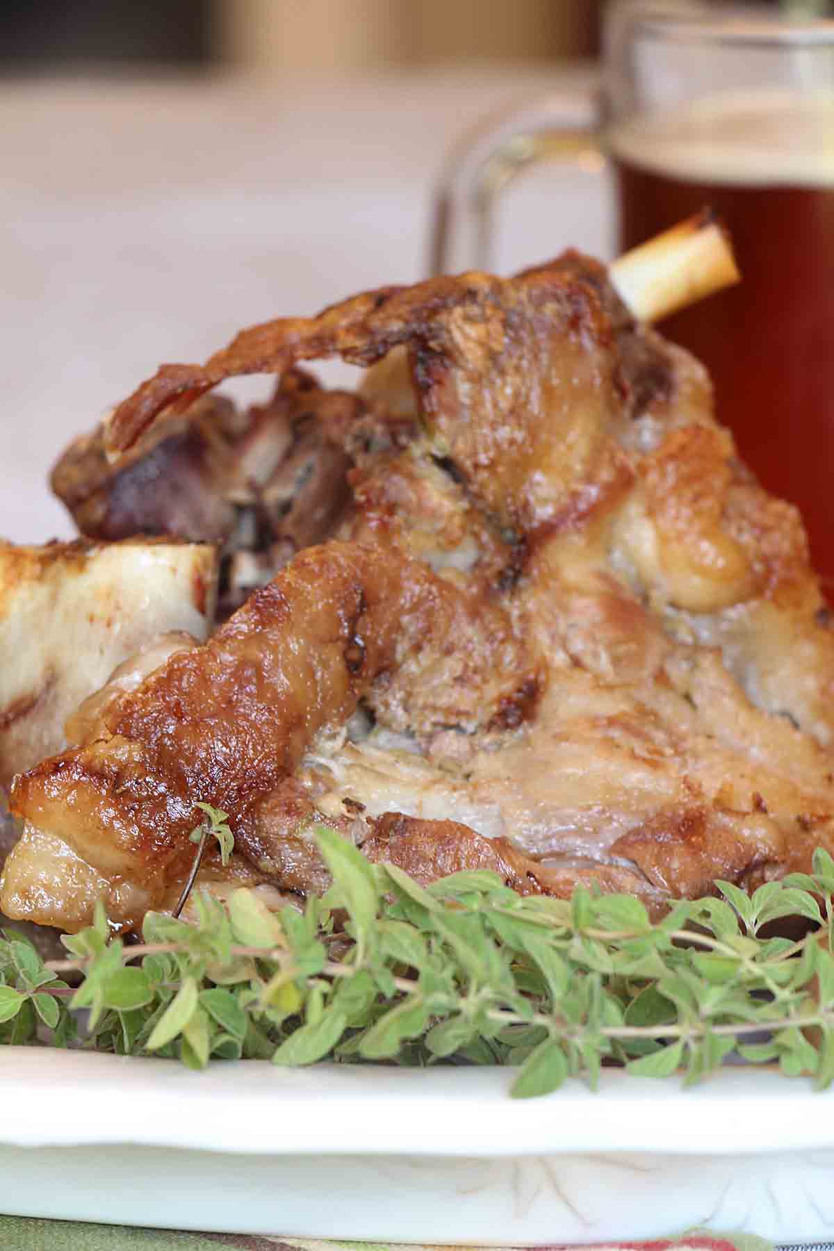 With fork tender meat and juicy crisp skin, this German Pork Hock recipe delivers a tasty dinner entree that's the best of the old country! 