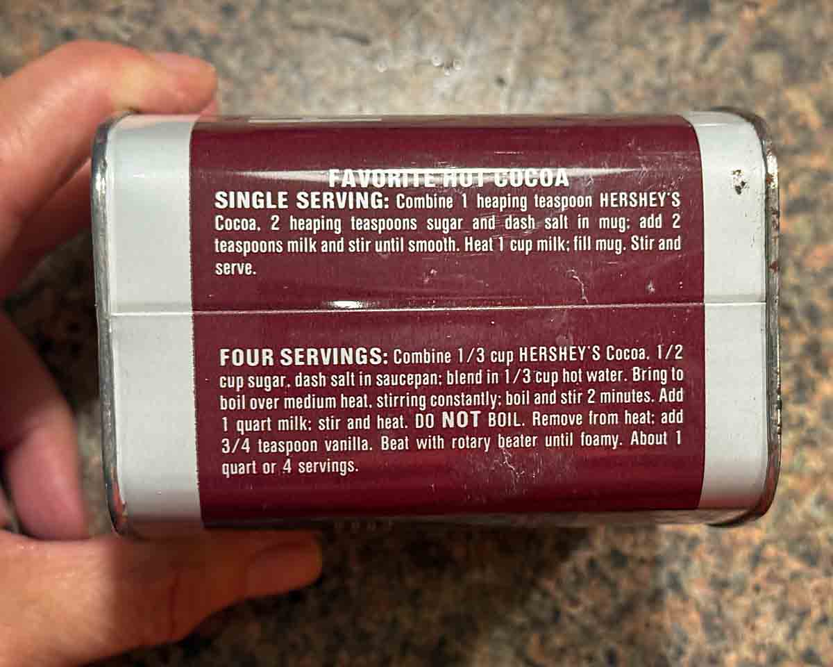 vintage Hershey's cocoa can