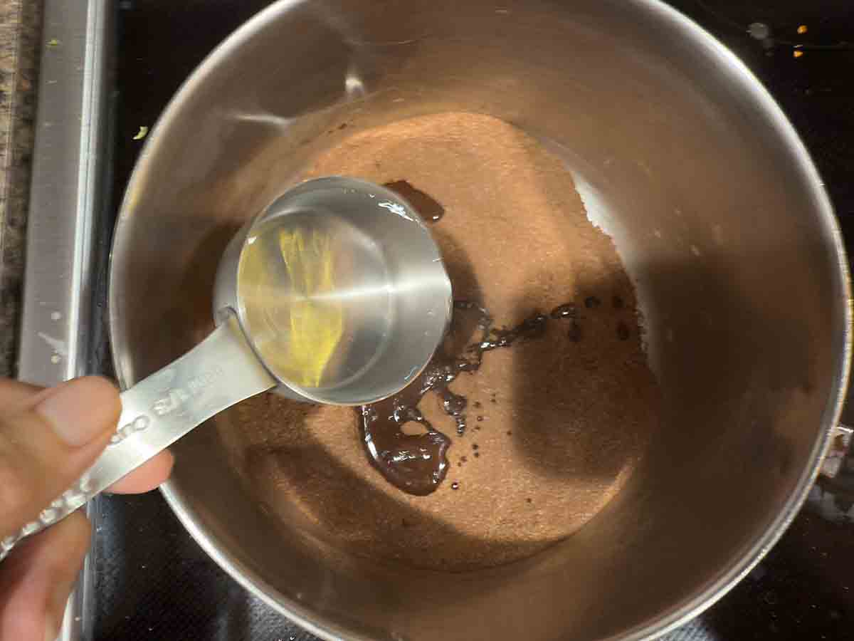 add water, then boil