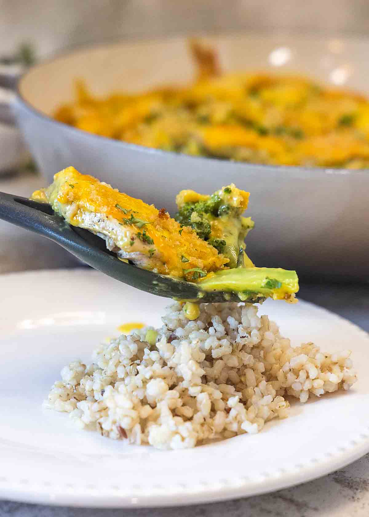 serve over brown rice