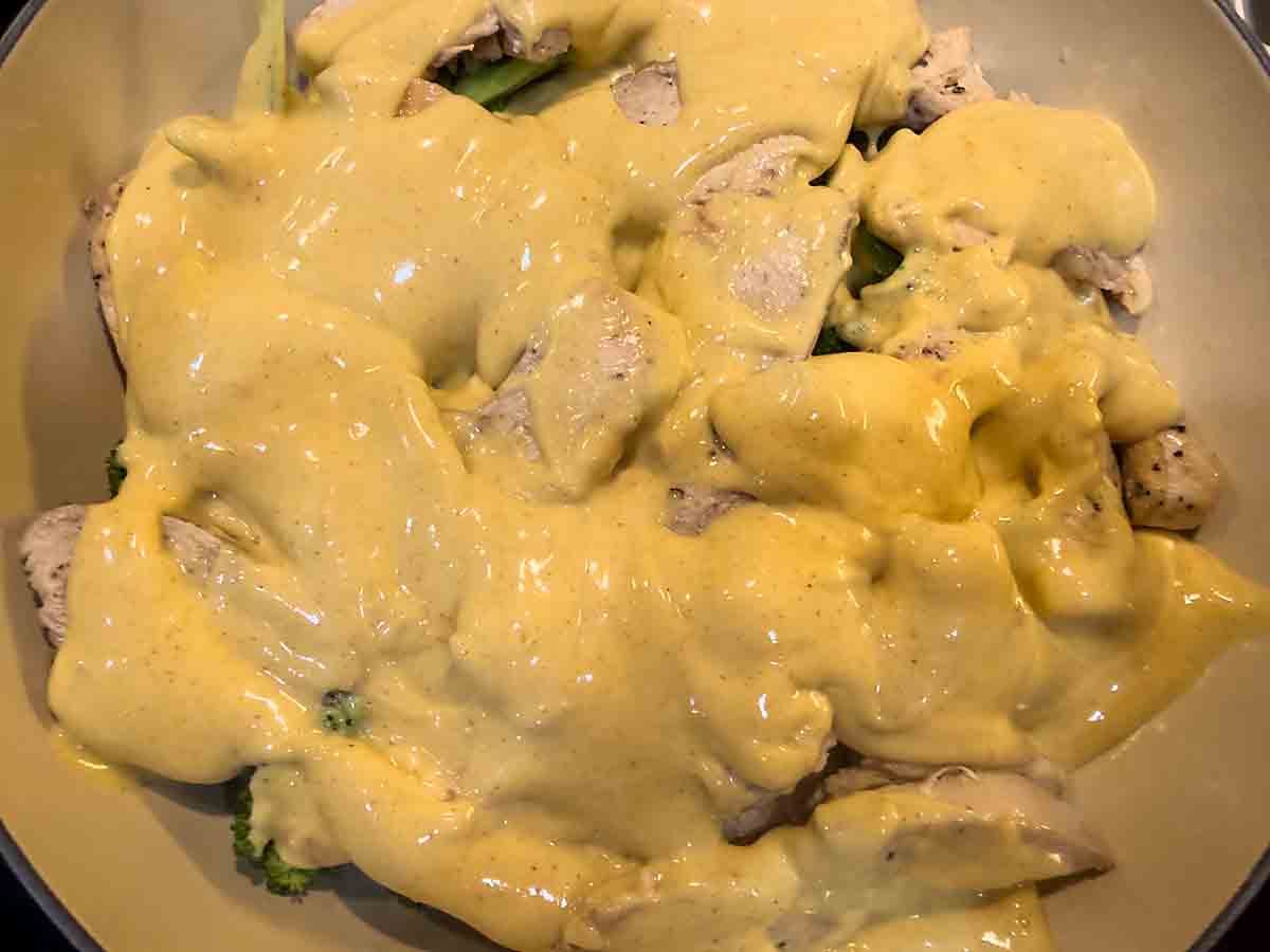 spoon sauce over