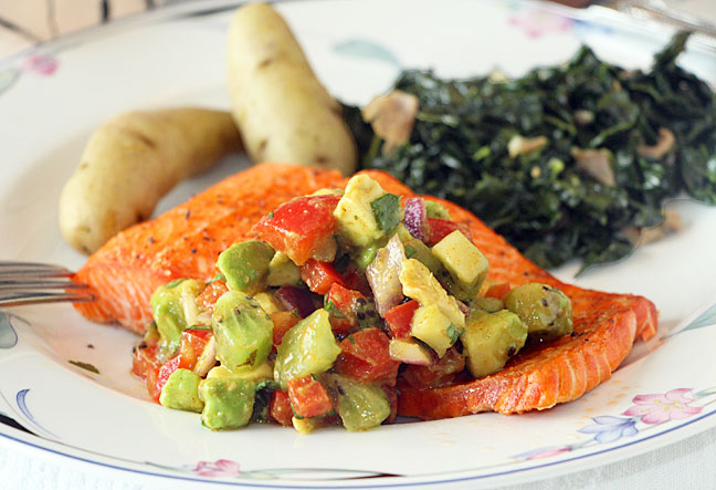 Broiled Salmon with Fruit Salsa