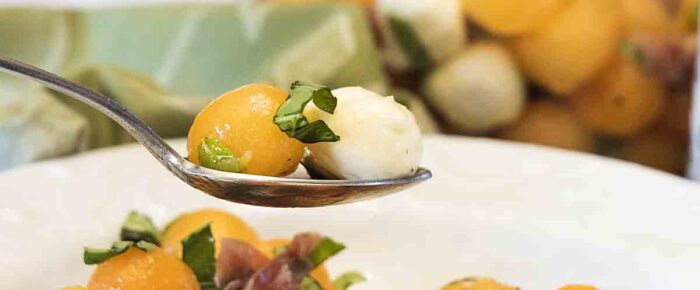 Cantaloupe Salad Caprese Style