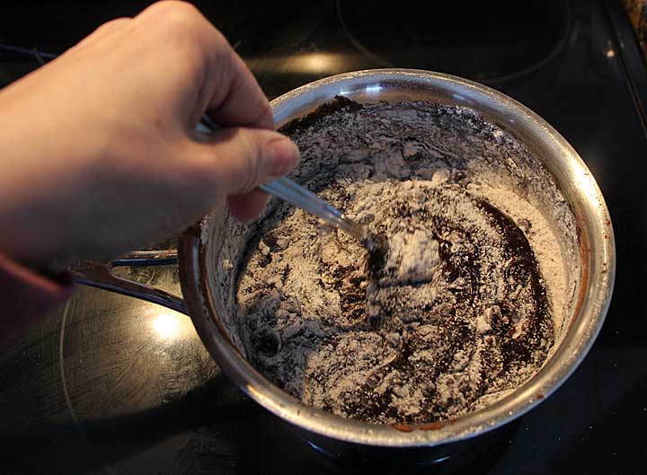 Mix up brownies in one saucepan