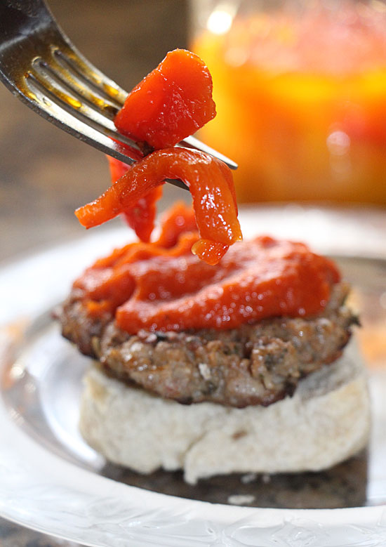 Top Homemade Italian Sausage Sandwiches with roasted peppers