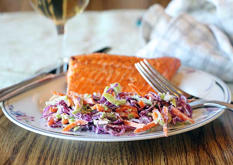 Tricolor Coleslaw with Olive Oil Dressing