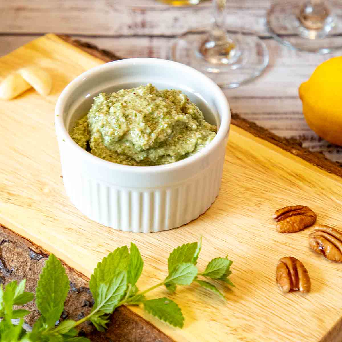 Lemon Balm Pesto with Optional Shrimp Pasta