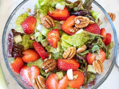 Butter Lettuce Strawberry Salad with Poppyseed Dressing