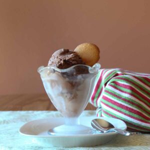 Dark Chocolate Ice Cream Served