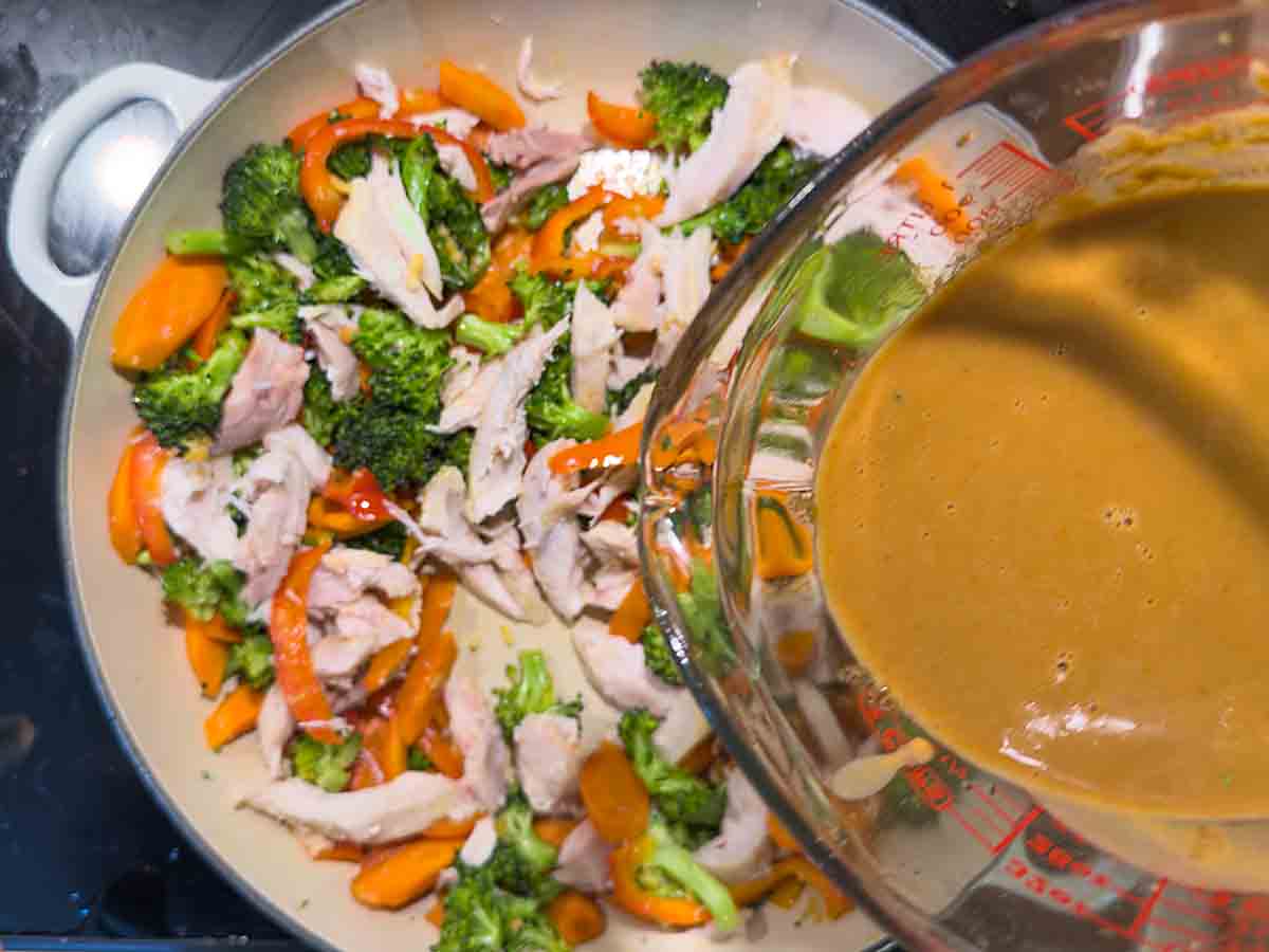 add peanut sauce