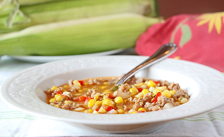 Iowa BBQ Soup (Pork & Corn)