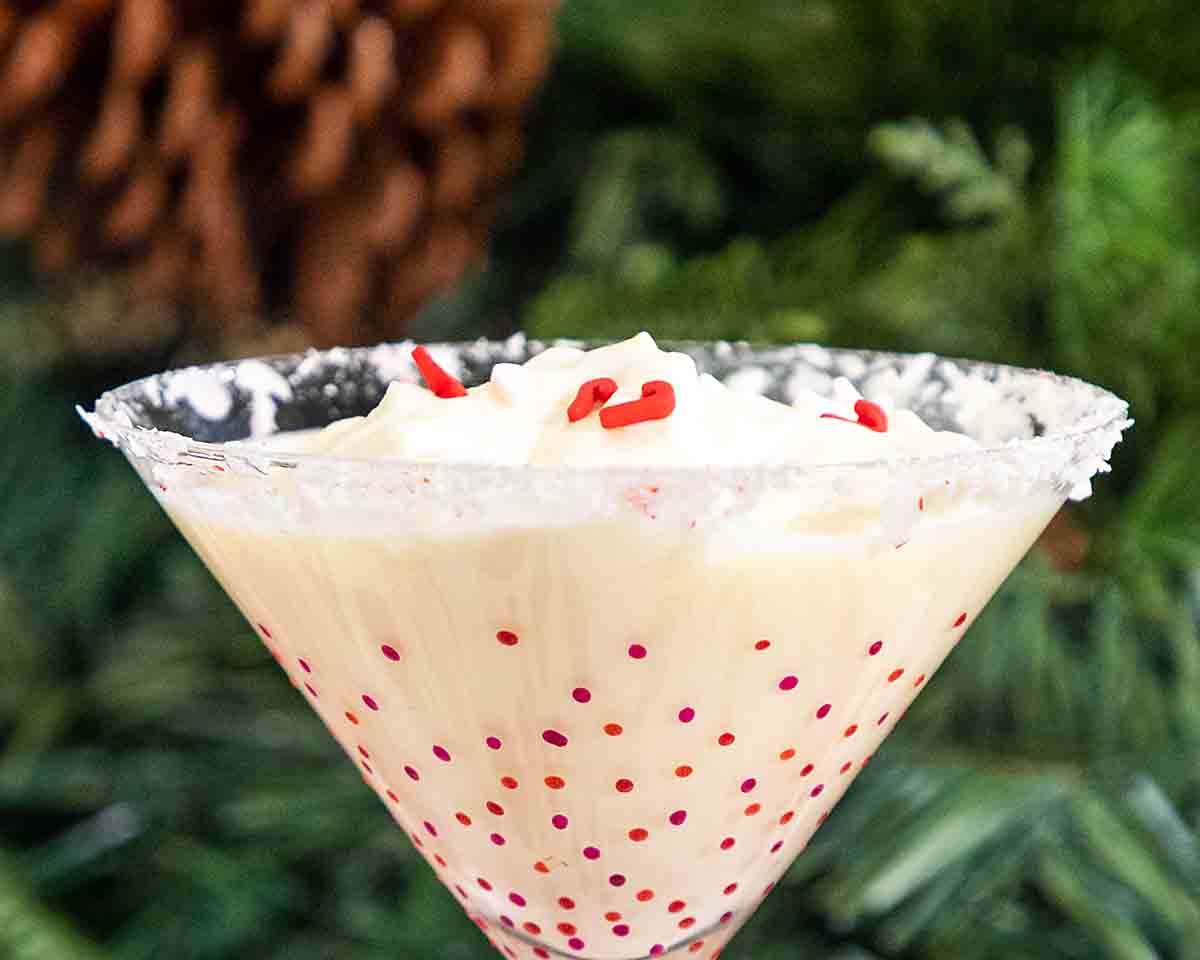 candy cane martini closeup