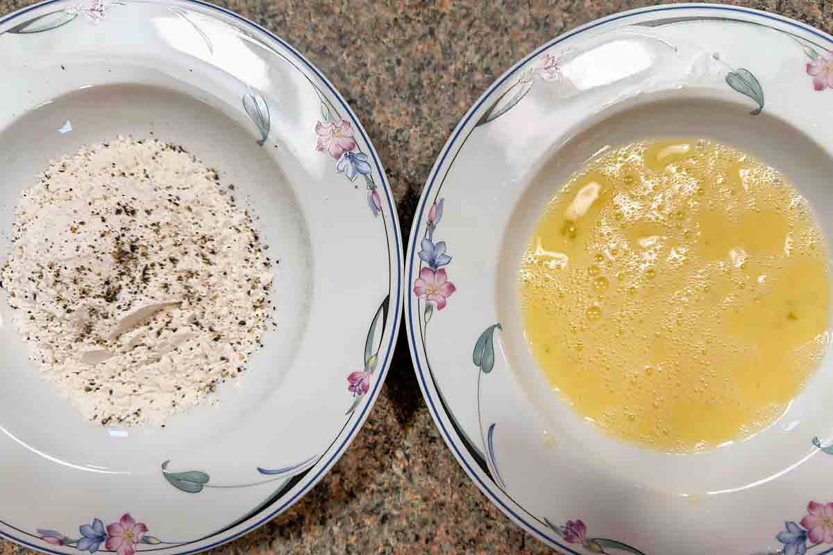 prep flour and egg