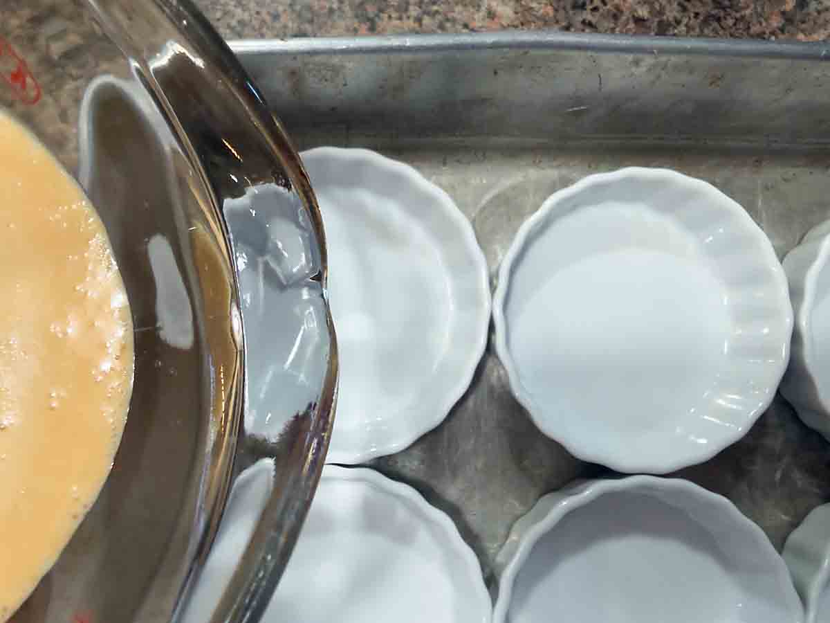 pour into ramekins 
