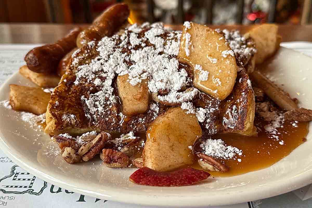 restaurant version topped with apples