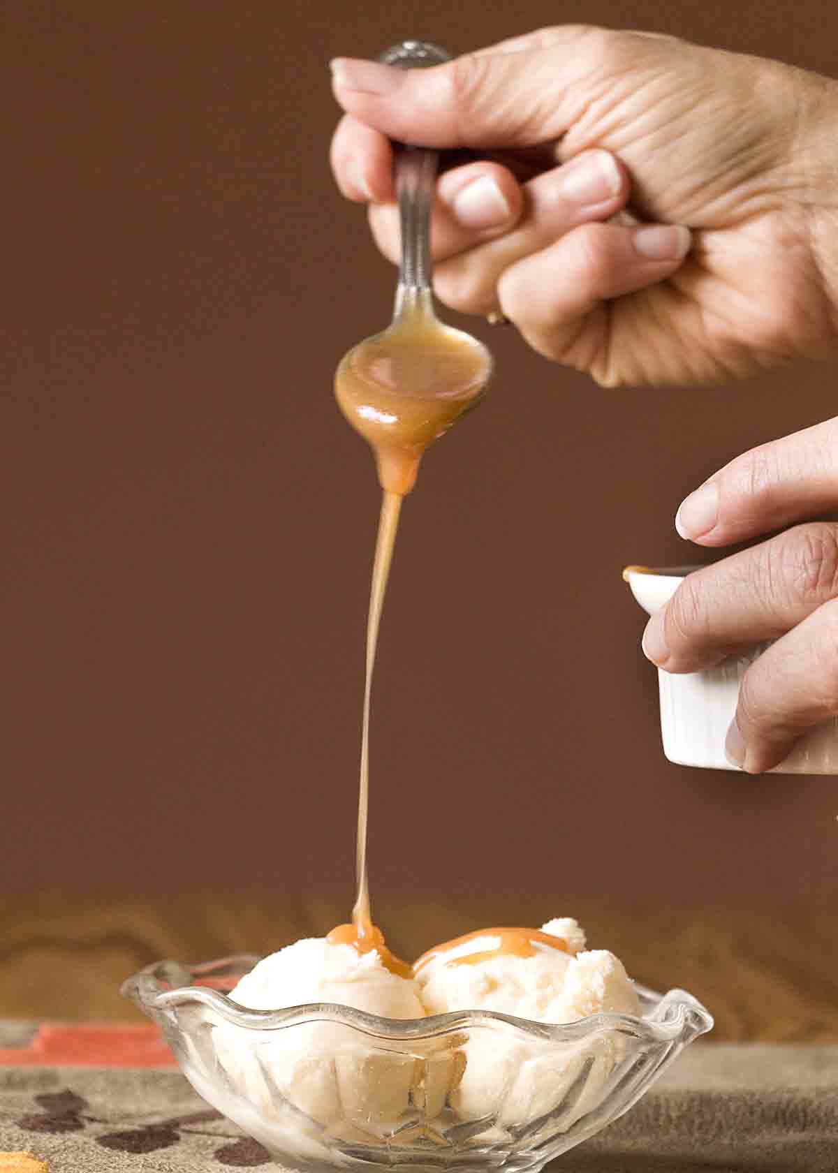 Drizzling Caramel Syrup