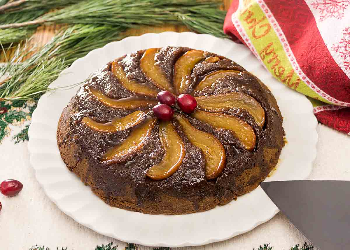 Ginger Pear Cast-Iron Skillet Cake Recipe