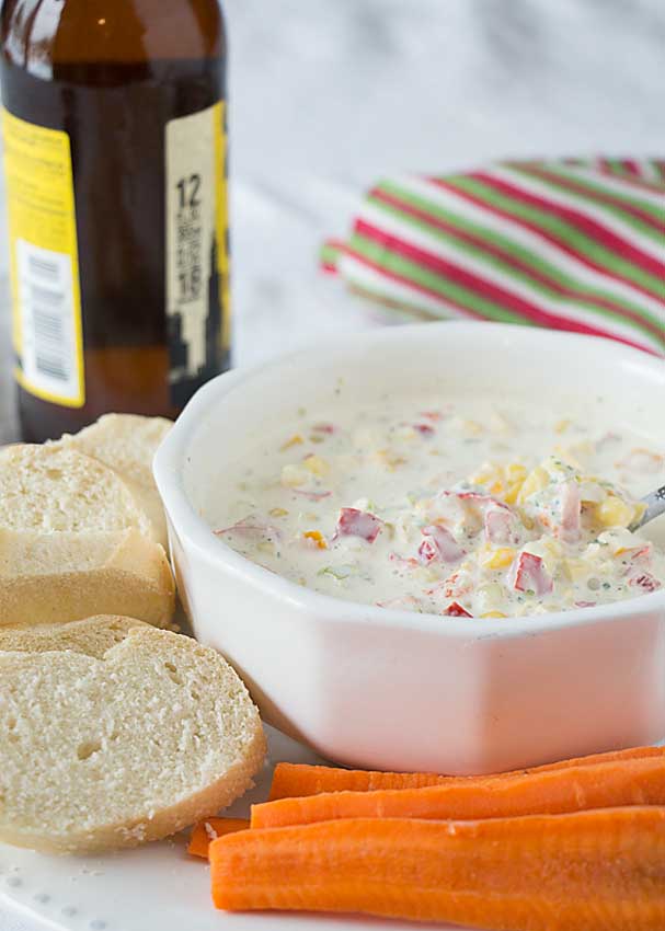 With reduced fat dairy, corn and peppers, Skinny Poolside Dip is a guilt-free appetizer.  It's even easy to make, whipping together in a food processor! 