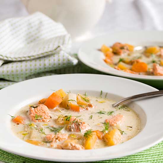 With salmon, dill and root vegetables, Finnish Salmon Soup is a light, healthful soup that will carry you from winter into spring.