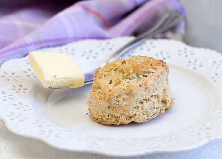 Smoked Salmon Dill Scones are a savory version of the classic breakfast treat, flavored with dill and onion and perfect for brunch or dinner.