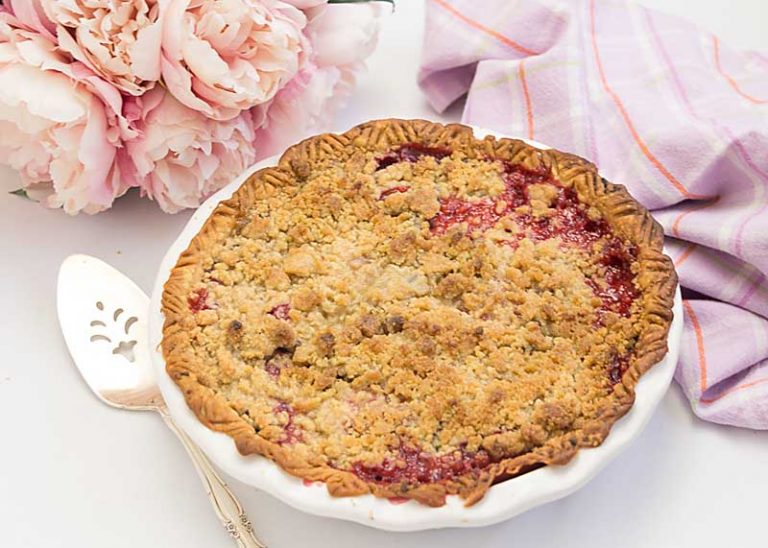 Raspberry Plum Streusel Pie
