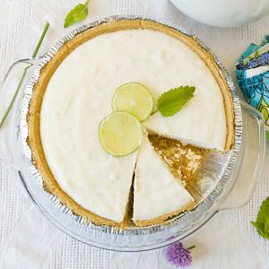 Key Lime Yogurt Pie adds probiotics to a tasty summer dessert for a light snack without the guilt! 