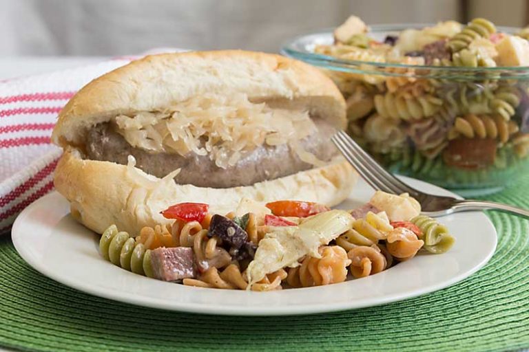 With a light creamy dressing and flavorful add-ins like salami, artichokes and red pepper, this Spicy Italian Pasta Salad is a summer go to recipe.