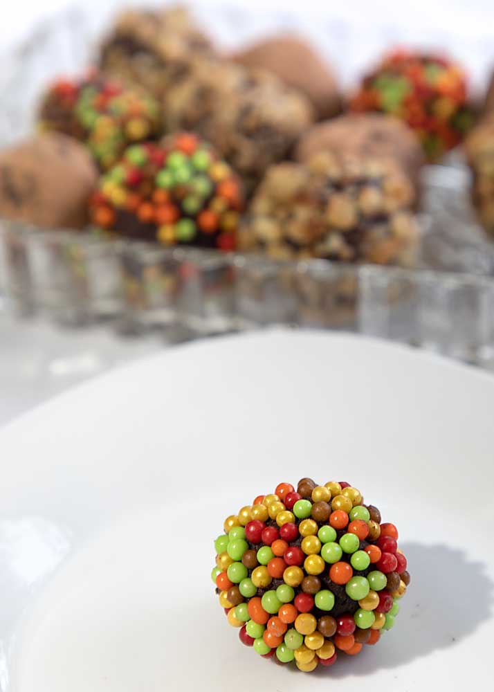 Easy and tasty these Autumn Decorated Chocolate Truffles are perfect for fall.  Or change up the colors for any season.  'Cause chocolate is always in style.