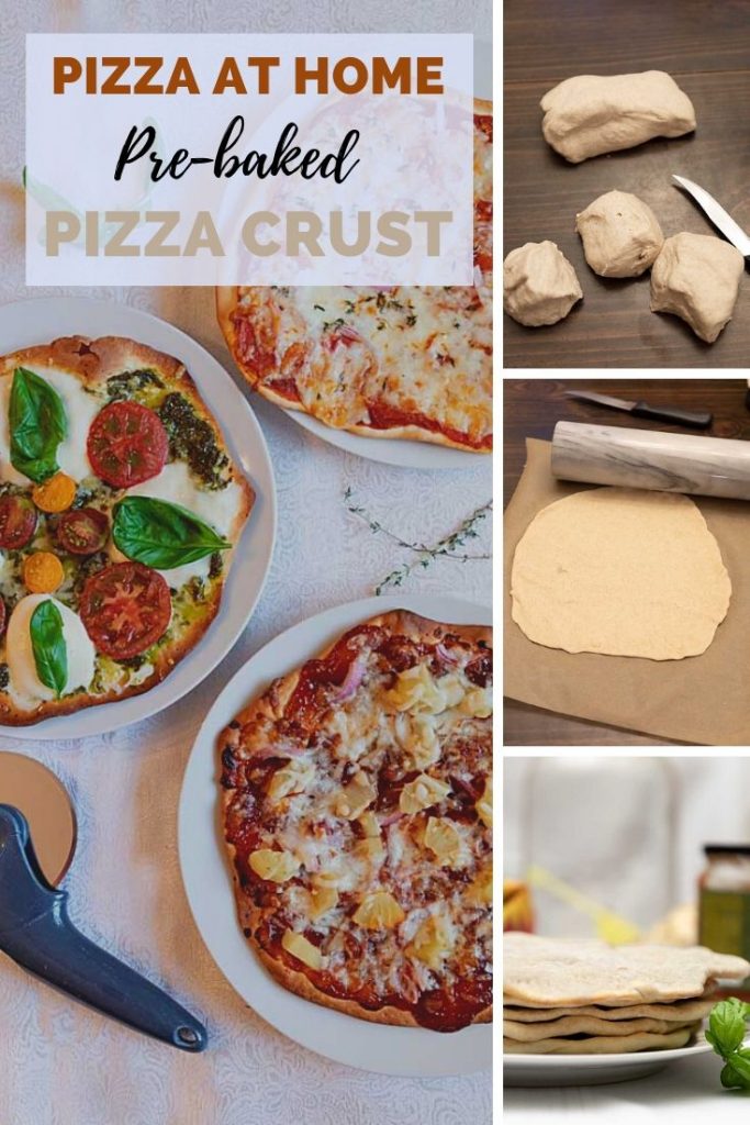 Making Pre-Baked Pizza Crust is super easy at home.  And it makes pizza night a snap, even with lots of different top-your-own pizzas.