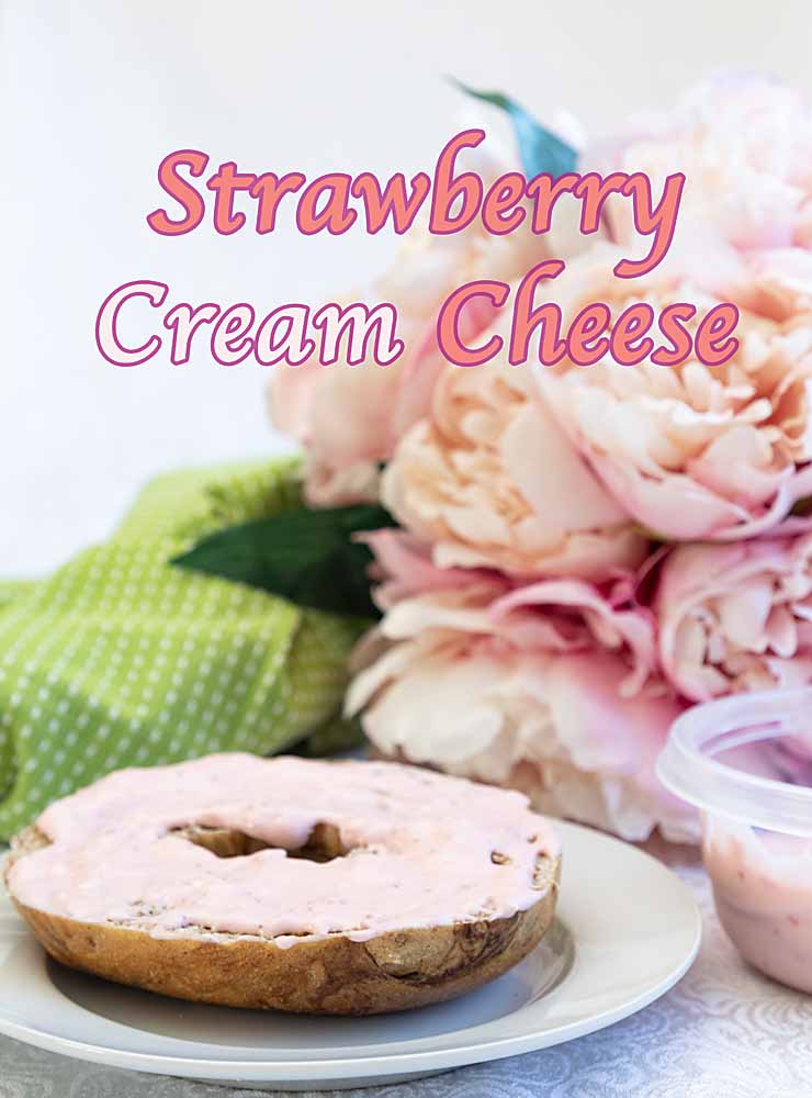 bagel with strawberry cream cheese