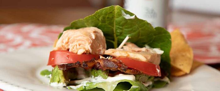 Low-Carb Salmon BLAT Lettuce Wrap