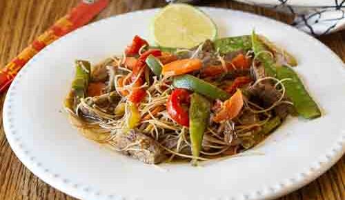 Beef Stir Fry with Rice Noodles