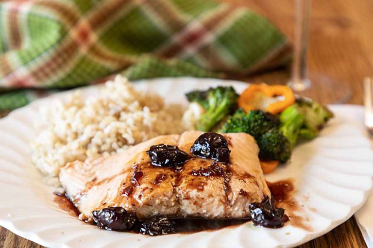 Salmon in Cherry Wine Sauce