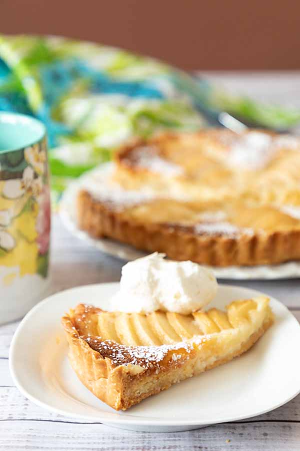 pear and apricot frangipane tart